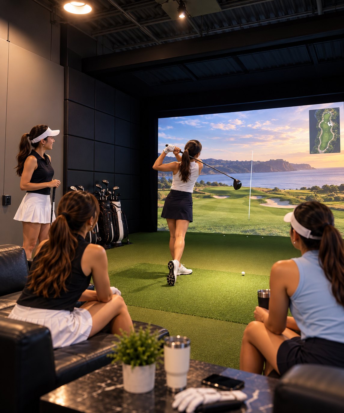 Women's league night in a Vanguard TrackMan bay
