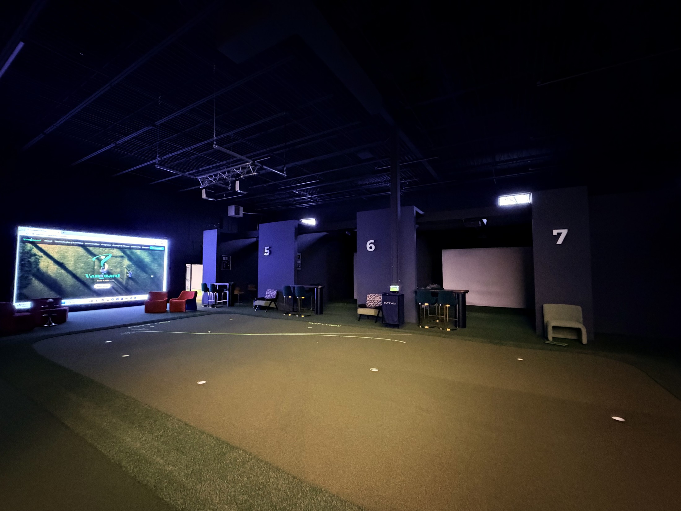 TrackMan bays with putting green